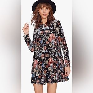 Dark velvet swing dress - 60s/70s boho vibes